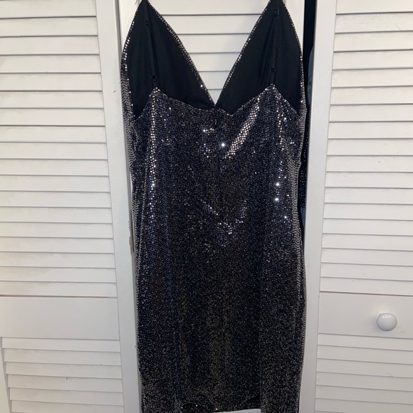 Lulus Let it glow black and silver sequin bodycon dress XL - Picture 2 of 6